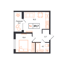 Квартира 39,7 м², 1-комнатная - изображение 1