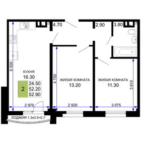 Квартира 54,5 м², 2-комнатная - изображение 1