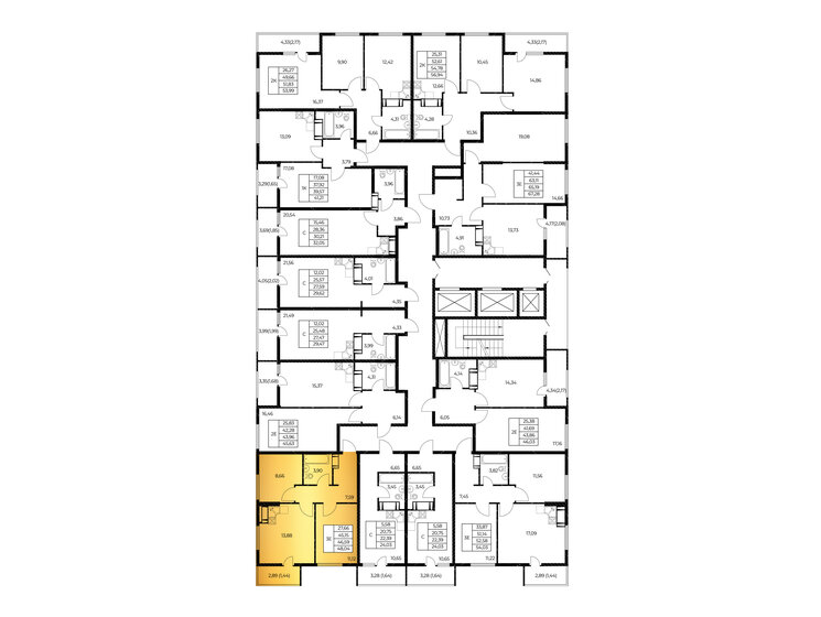 49 м², 2-комнатная квартира 12 900 000 ₽ - изображение 77