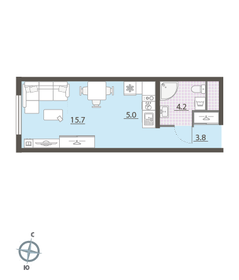 Квартира 28,5 м², студия - изображение 2