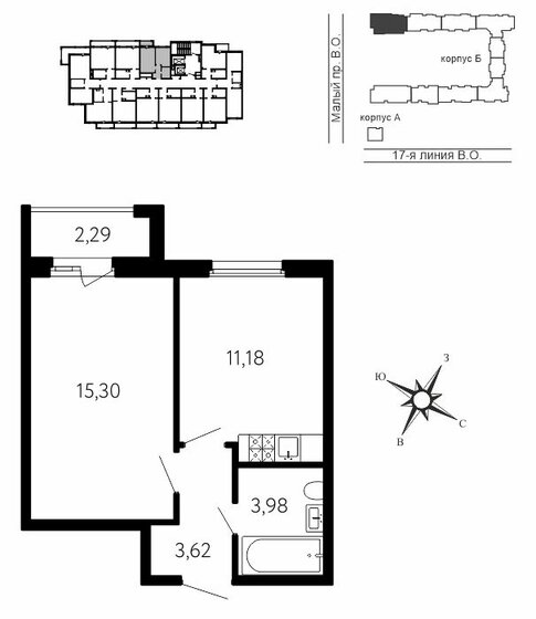 48,8 м², 1-комнатная квартира 22 154 840 ₽ - изображение 30