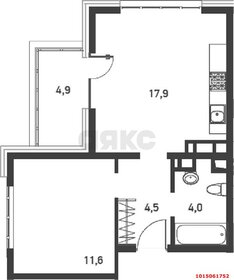 Квартира 44 м², 1-комнатная - изображение 1