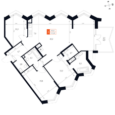 Квартира 113,8 м², 4-комнатная - изображение 2