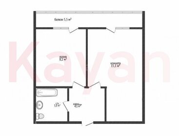 Квартира 31 м², 1-комнатная - изображение 5