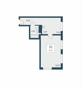 Квартира 46,2 м², 2-комнатные - изображение 1