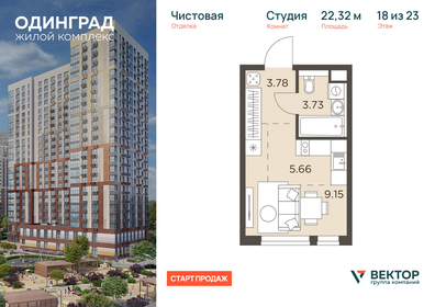 Квартира 22,3 м², студия - изображение 1