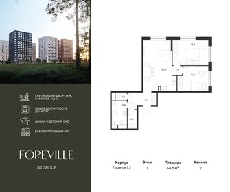 Квартира 64,8 м², 2-комнатная - изображение 1