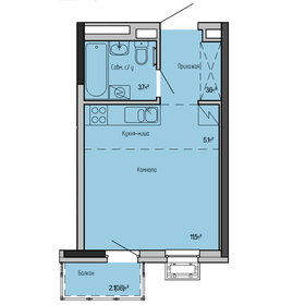 Квартира 24,4 м², студия - изображение 1