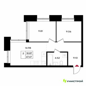 Квартира 47,5 м², 2-комнатная - изображение 1