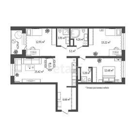 Квартира 122,8 м², 3-комнатная - изображение 1