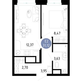 Квартира 31,1 м², 1-комнатная - изображение 1
