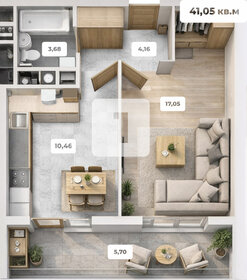 Квартира 41,1 м², 1-комнатная - изображение 1