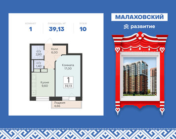 Квартира 39,1 м², 1-комнатная - изображение 1