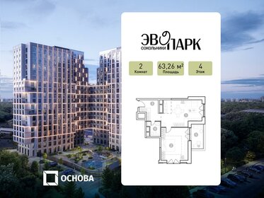 Квартира 63,3 м², 2-комнатные - изображение 1