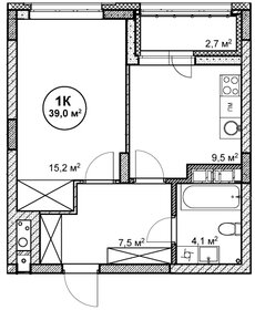 Квартира 39 м², 1-комнатная - изображение 1