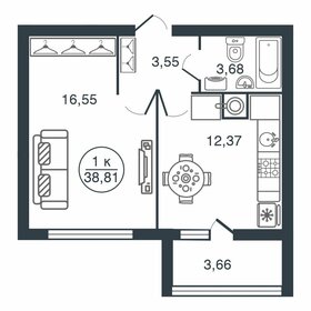 Квартира 38,8 м², 1-комнатная - изображение 1