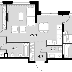 Квартира 79,2 м², 3-комнатная - изображение 3