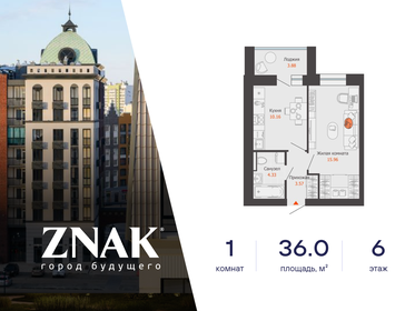 Квартира 36 м², 1-комнатная - изображение 1