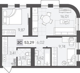 Квартира 51,7 м², 2-комнатная - изображение 1