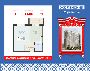 Квартира 34,9 м², 1-комнатная - изображение 1