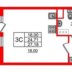 Квартира 27,7 м², студия - изображение 1