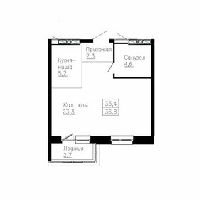 Квартира 36,8 м², 2-комнатная - изображение 1