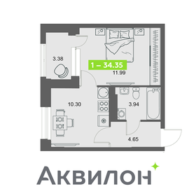 Квартира 34,4 м², 1-комнатная - изображение 1