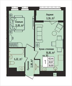 Квартира 38,7 м², 1-комнатная - изображение 1