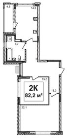 Квартира 82,2 м², 2-комнатная - изображение 1