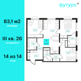Квартира 83,1 м², 3-комнатная - изображение 1