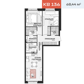 Квартира 68,4 м², 2-комнатная - изображение 1