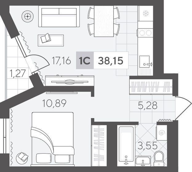 36,8 м², 1-комнатная квартира 5 150 000 ₽ - изображение 53