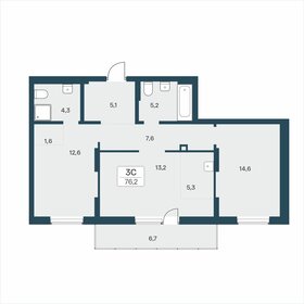 Квартира 76,2 м², 3-комнатная - изображение 1