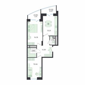 Квартира 62,7 м², 2-комнатная - изображение 1