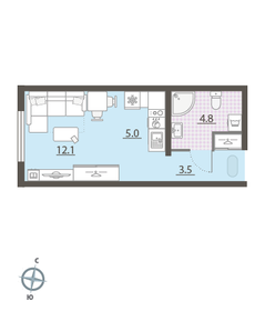 Квартира 25,4 м², студия - изображение 2