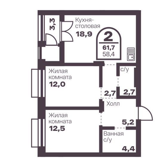 51 м², 2-комнатная квартира 9 100 000 ₽ - изображение 67