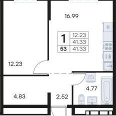 Квартира 41,3 м², 1-комнатная - изображение 3