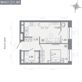 Квартира 37,8 м², 1-комнатная - изображение 1