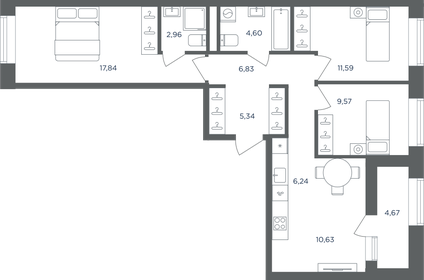 Квартира 77,9 м², 3-комнатная - изображение 1