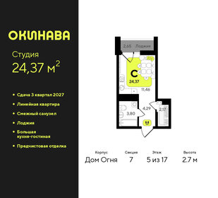 Квартира 24,4 м², студия - изображение 1