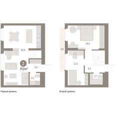 Квартира 77,3 м², 2-комнатная - изображение 3