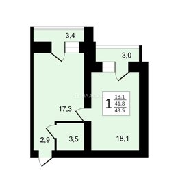 Квартира 43,5 м², 1-комнатная - изображение 1