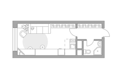 Квартира 26,5 м², студия - изображение 1