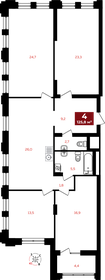 Квартира 125,8 м², 4-комнатная - изображение 1