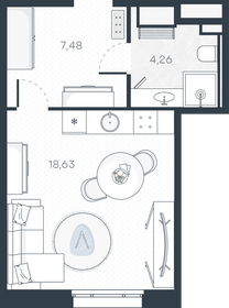 Квартира 30,4 м², студия - изображение 1