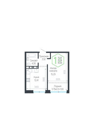 Квартира 37 м², 1-комнатная - изображение 1