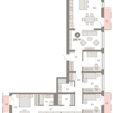 Квартира 130,7 м², 4-комнатная - изображение 3