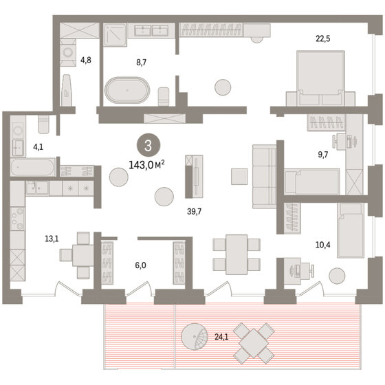 32,1 м², квартира-студия 5 842 200 ₽ - изображение 53