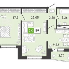 Квартира 58,7 м², 2-комнатная - изображение 3
