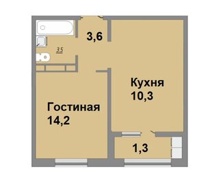 Квартира 33,5 м², 1-комнатная - изображение 1